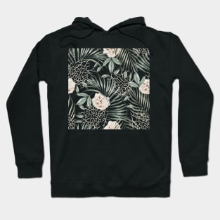 Roses and Leaves Pattern Hoodie